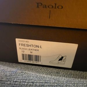 Black leather Paolo sneaker bootie, size 12